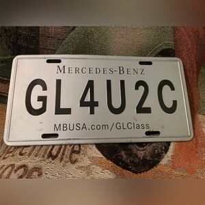 Mercedes-Benz GL 4 U 2 C Embossed License Plate Metal GL Class GLC Promo
